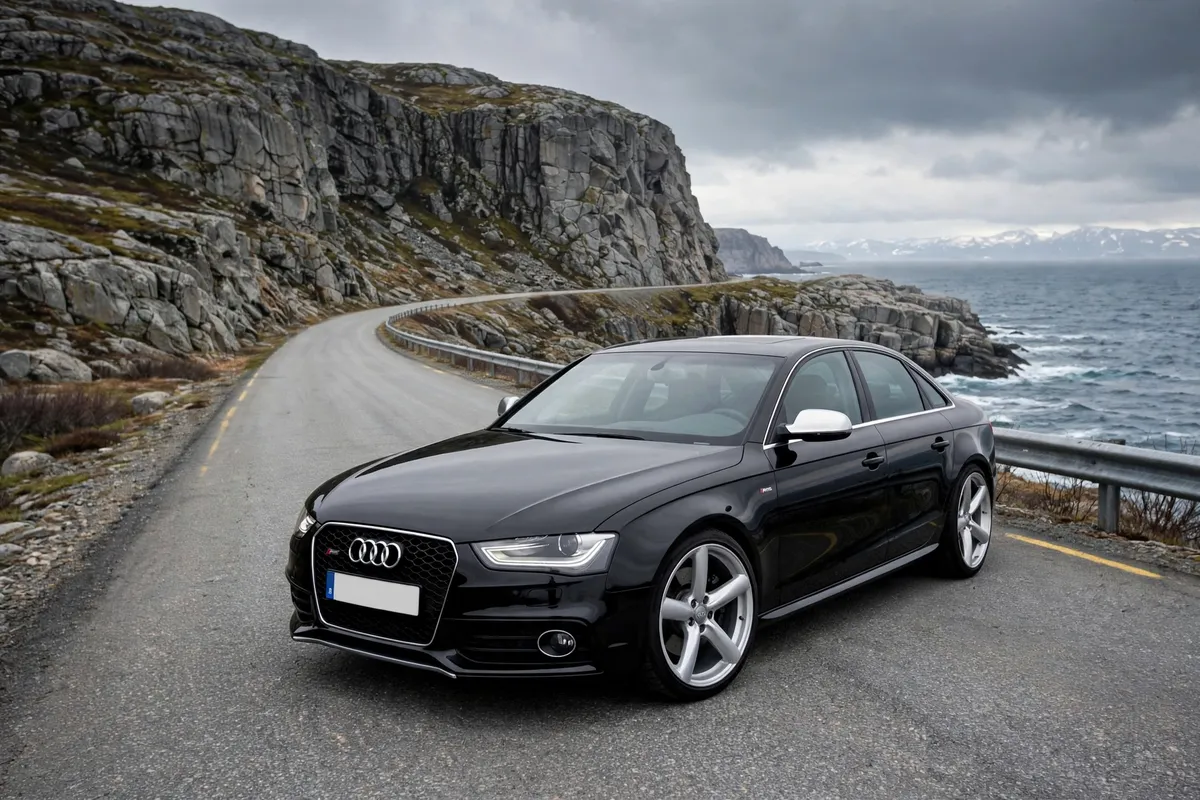 AI-generated view of a 2010 Audi A4 Quattro S-line with RS6-II Replica RS6-II wheels