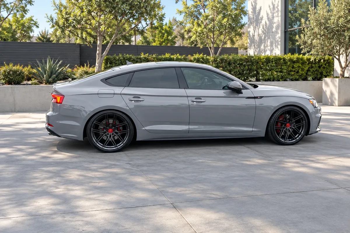 AI-generated view of a Nardo Gray Audi S5 Sportback fitment build