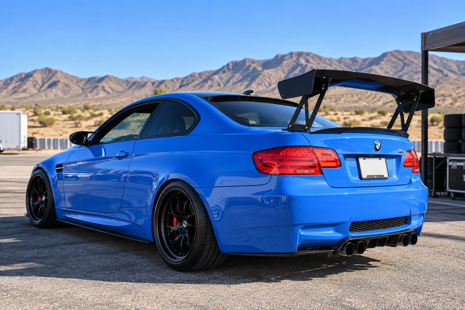 AI-generated view of a 2008 BMW M3 Coupe with BBS E05 wheels