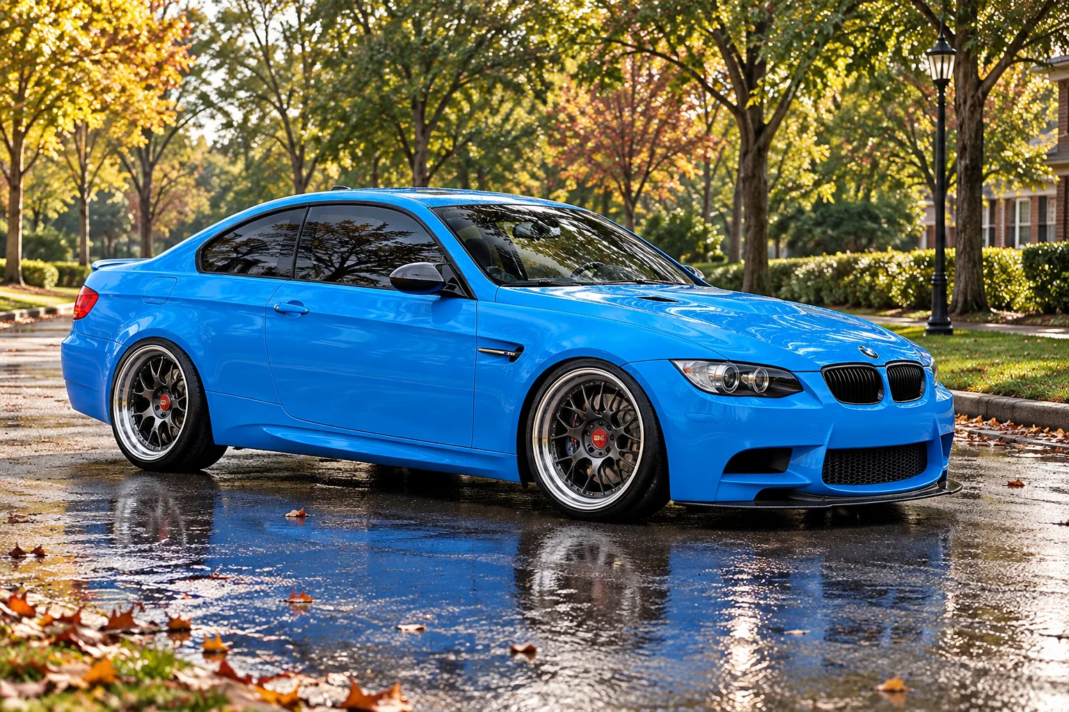 AI-generated view of a 2008 BMW M3 Coupe with BBS LM-R wheels