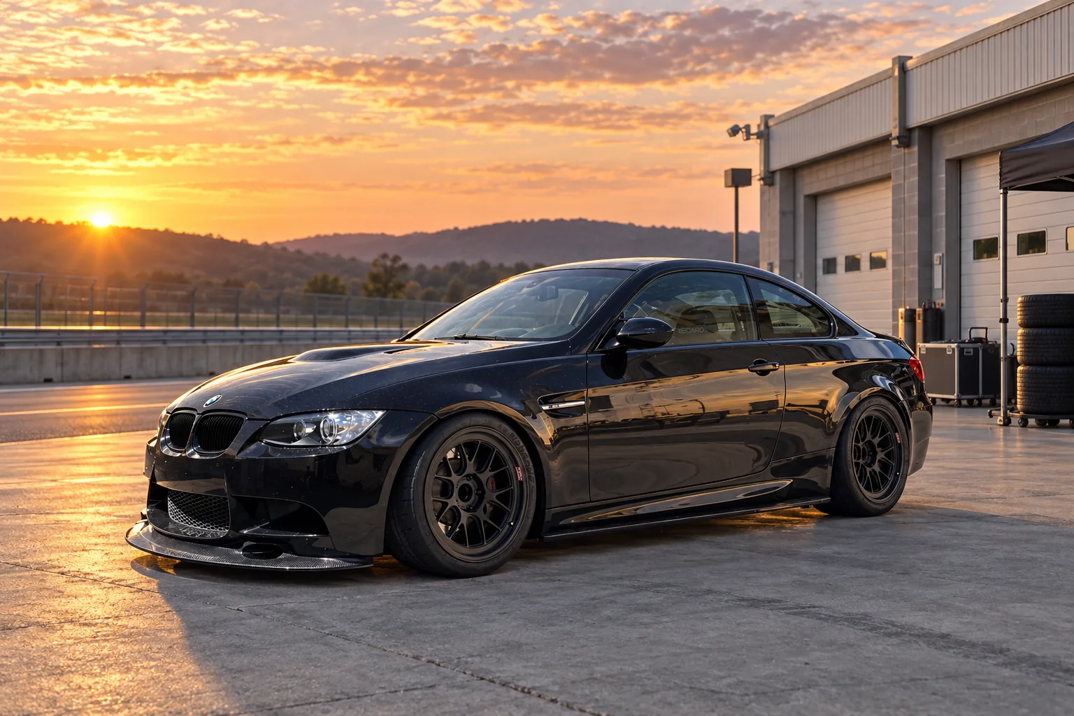 AI-generated view of a 2009 BMW M3 Coupe with BBS RI-A wheels
