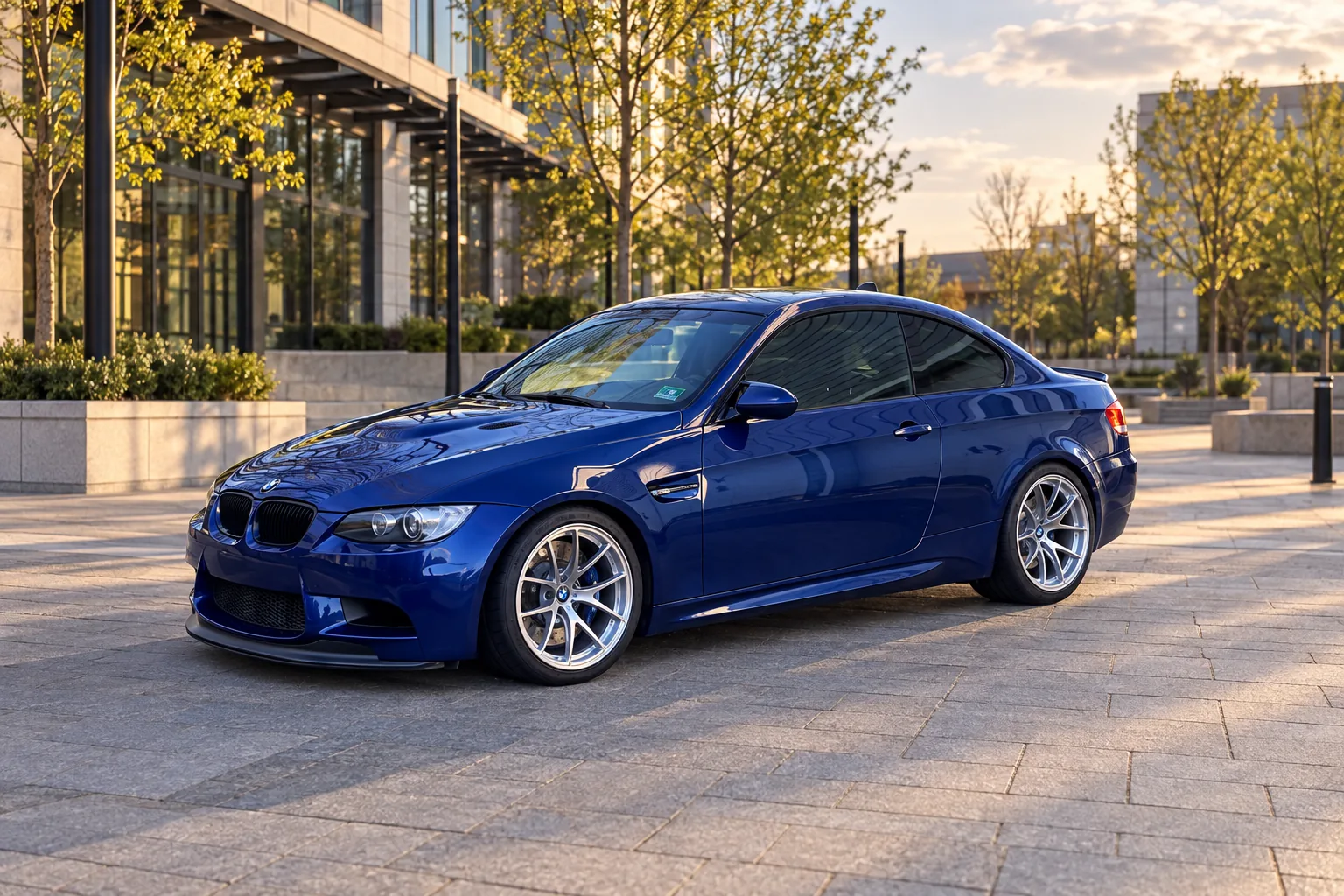 AI-generated view of a 2010 BMW M3 Coupe with BBS RI-A wheels