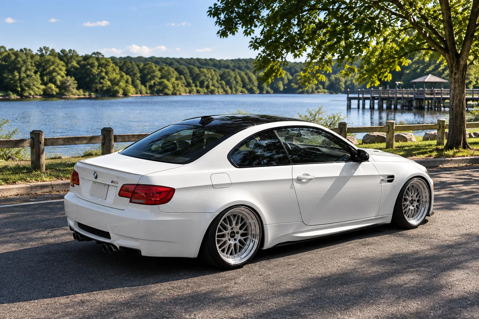 AI-generated view of a 2011 BMW M3 Coupe with BBS LM wheels