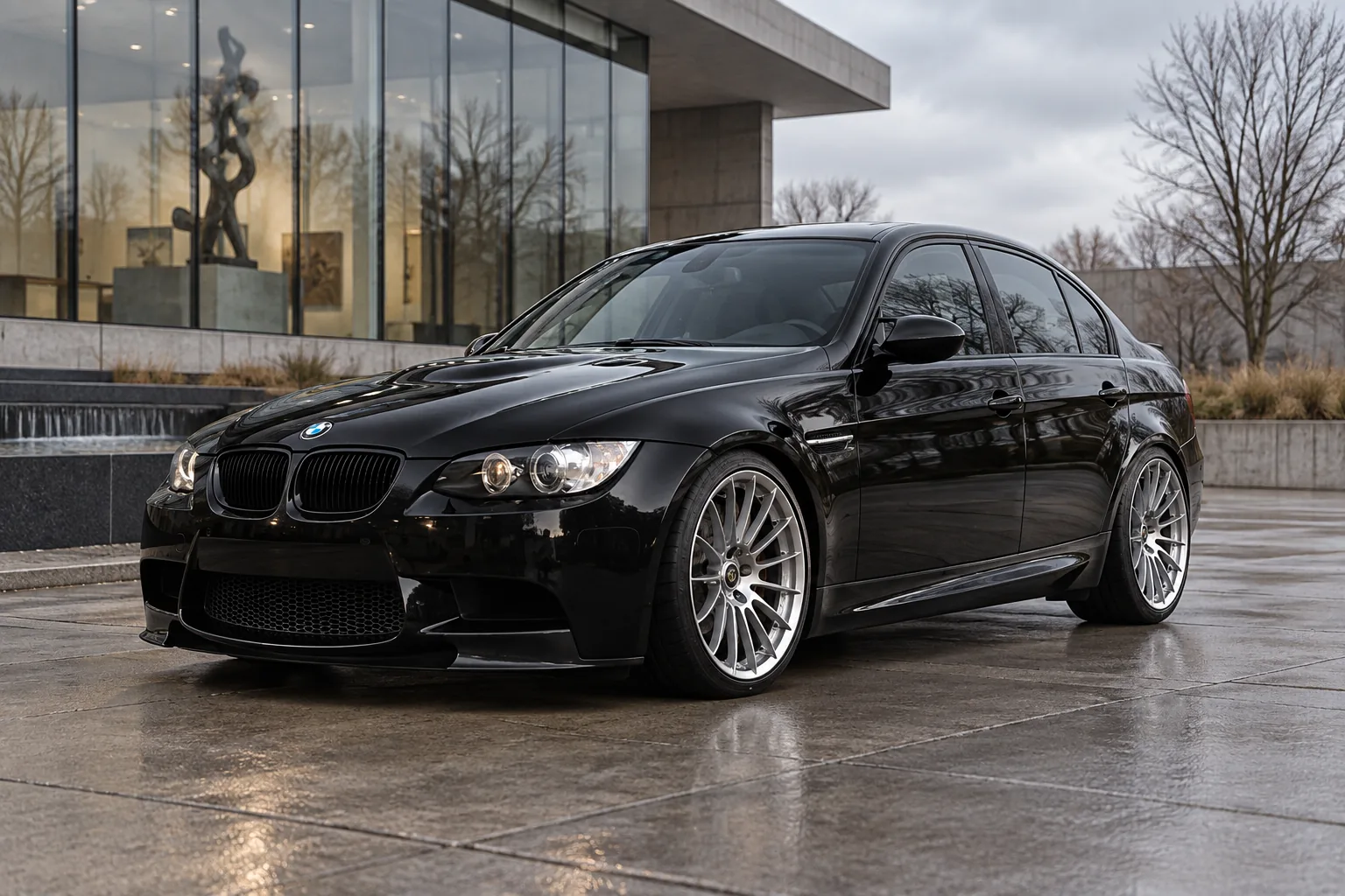 AI-generated view of a 2011 BMW M3 Sedan Competition with BBS CH-R wheels
