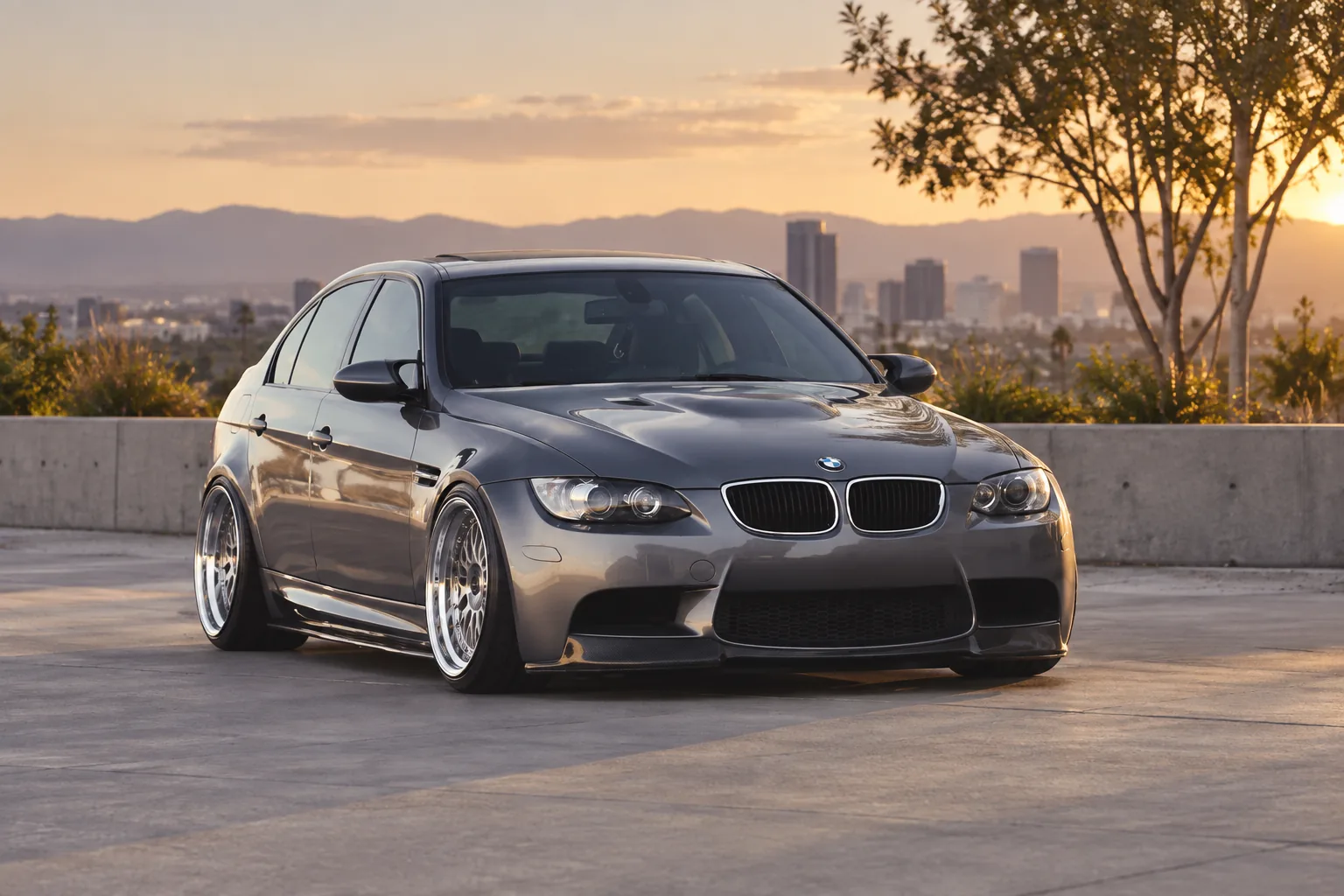 AI-generated view of a 2011 BMW M3 Sedan with BBS LM wheels