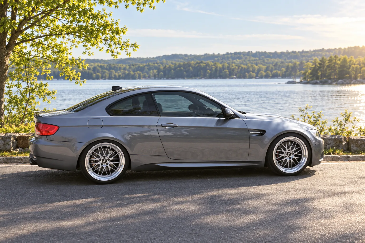 AI-generated view of a 2011 BMW M3 Coupe with BBS LM wheels