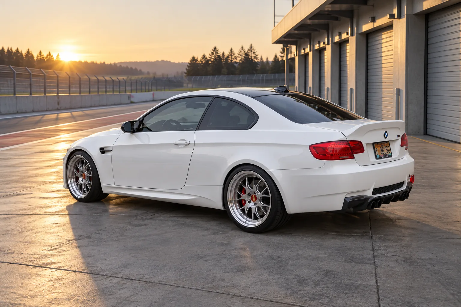 AI-generated view of a 2011 BMW M3 Coupe with BBS E88 wheels