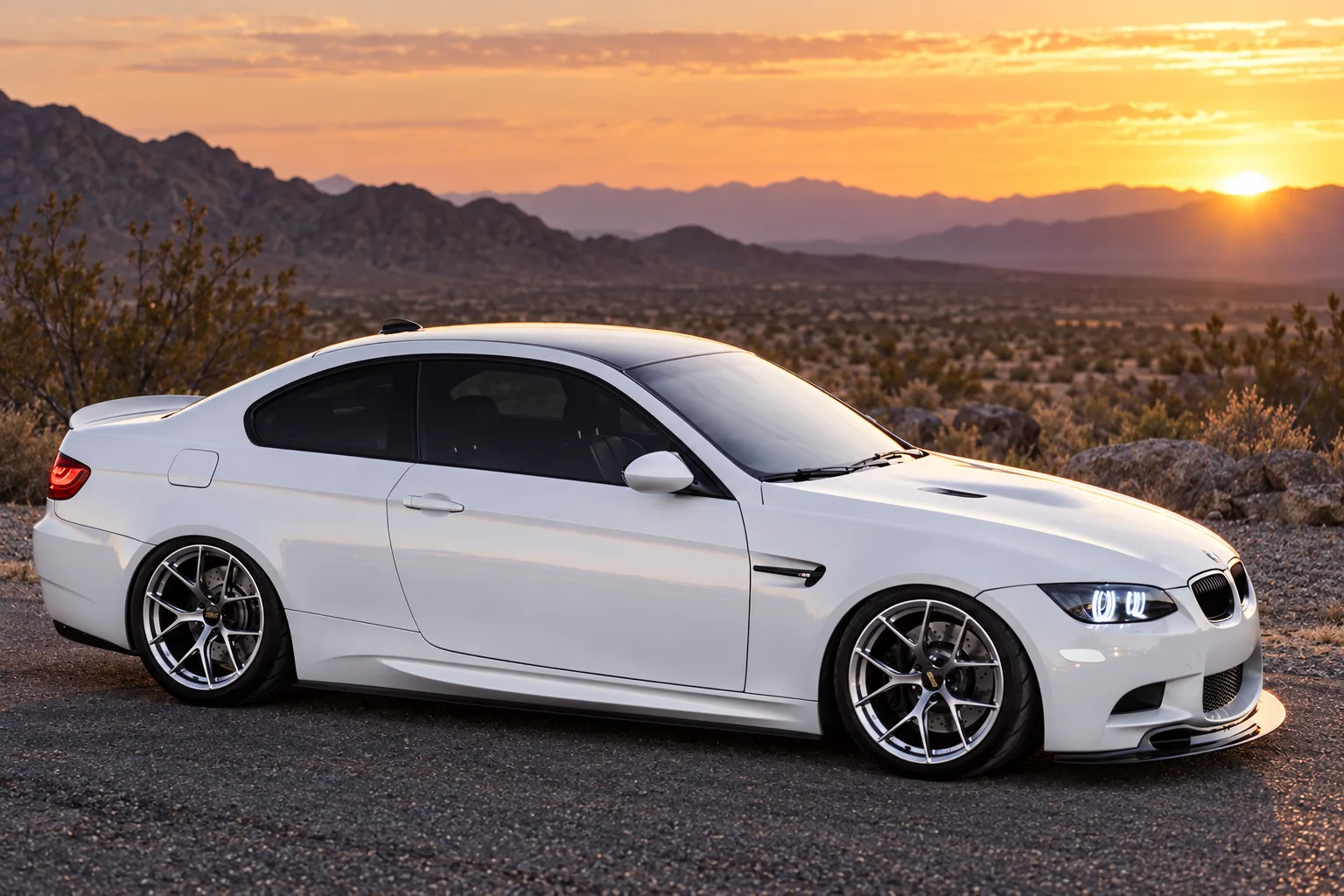 AI-generated view of a 2011 BMW M3 Coupe with BBS FI-R wheels