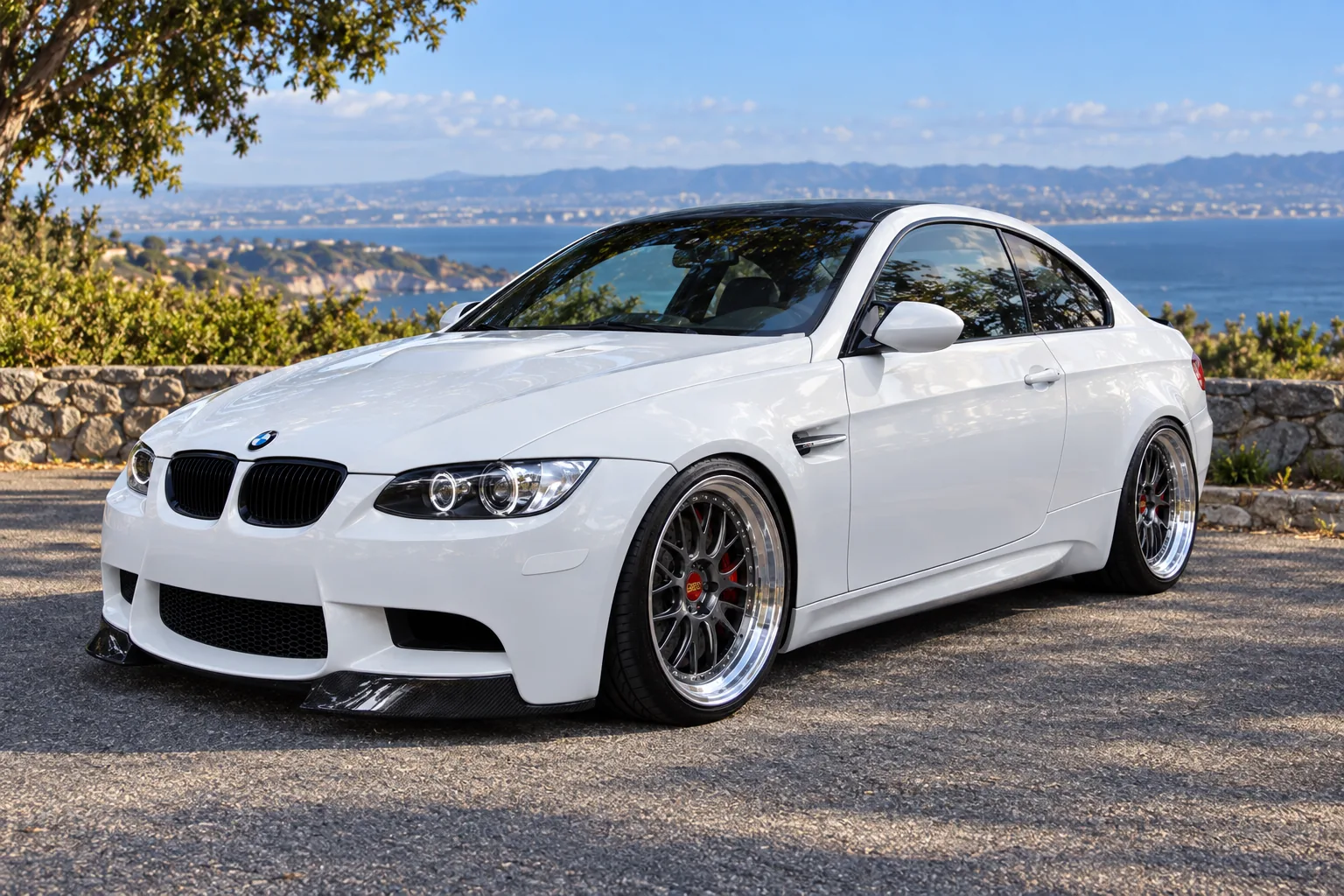 AI-generated view of a 2011 BMW M3 Coupe with BBS LM-R wheels