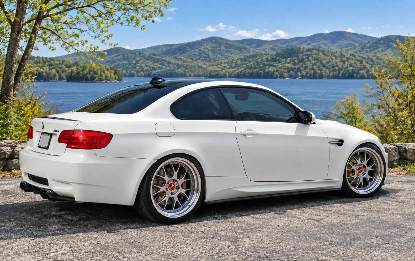 AI-generated view of a 2011 BMW M3 Coupe with BBS LM-R wheels