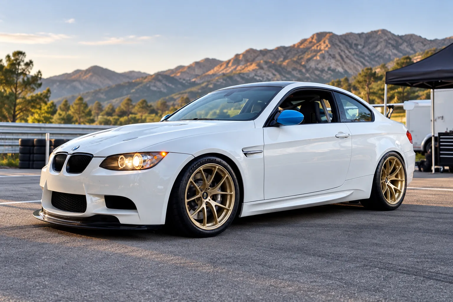 AI-generated view of a 2011 BMW M3 Coupe with BBS RI-A wheels