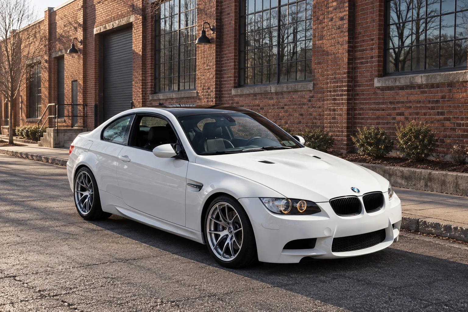 AI-generated view of a 2013 BMW M3 Coupe with BBS RI-A wheels