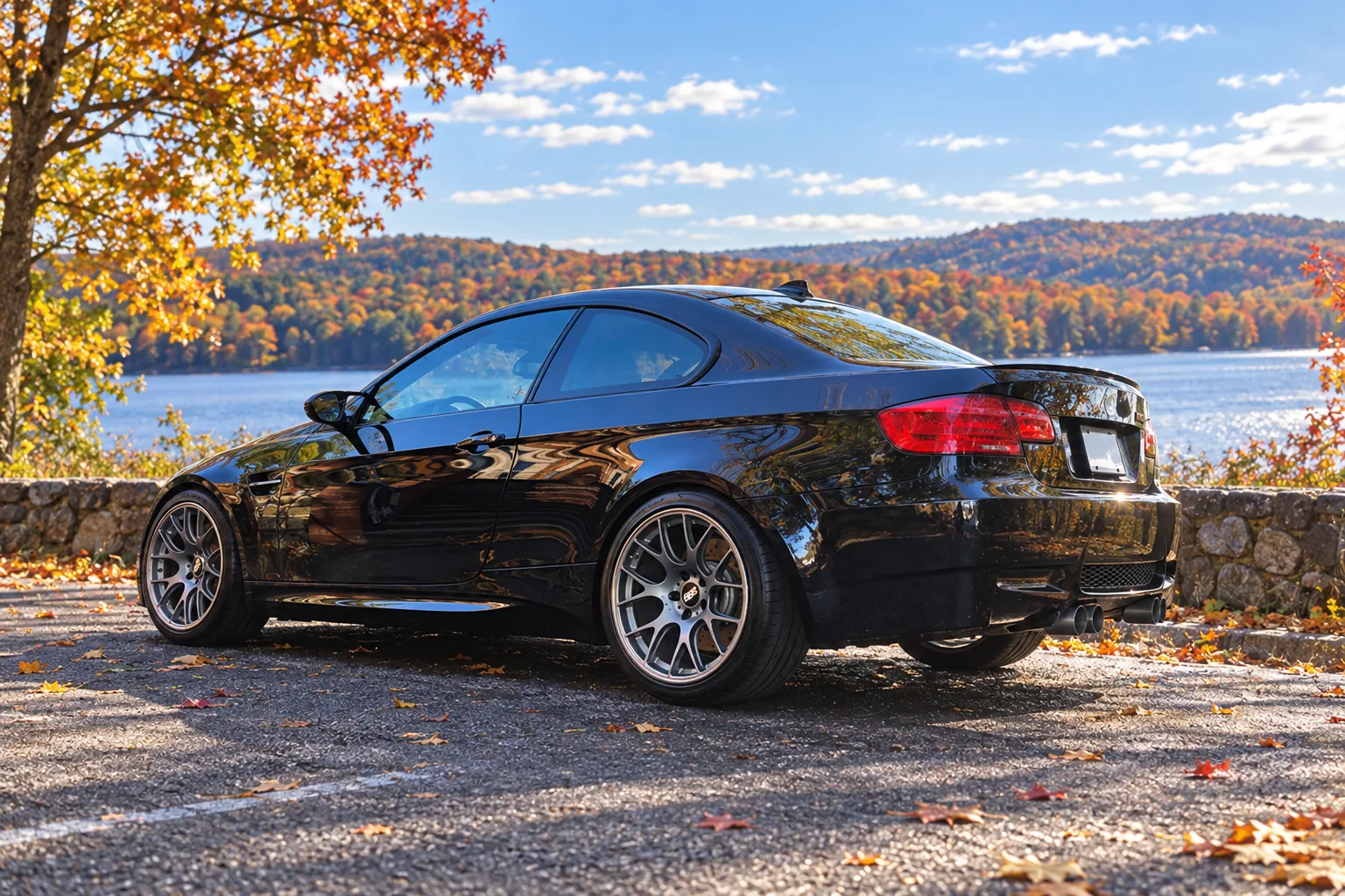 AI-generated view of a 2013 BMW M3 Coupe with BBS CH-R wheels