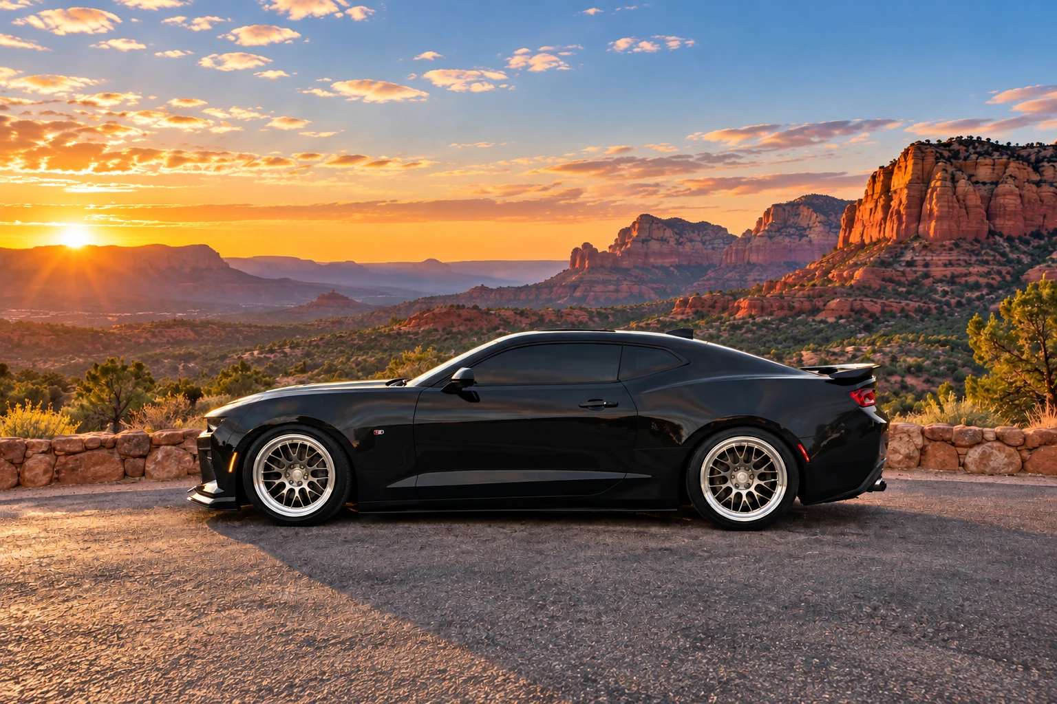 AI-generated view of a 2016 Chevrolet Camaro 2SS with APEX ML-10RT wheels