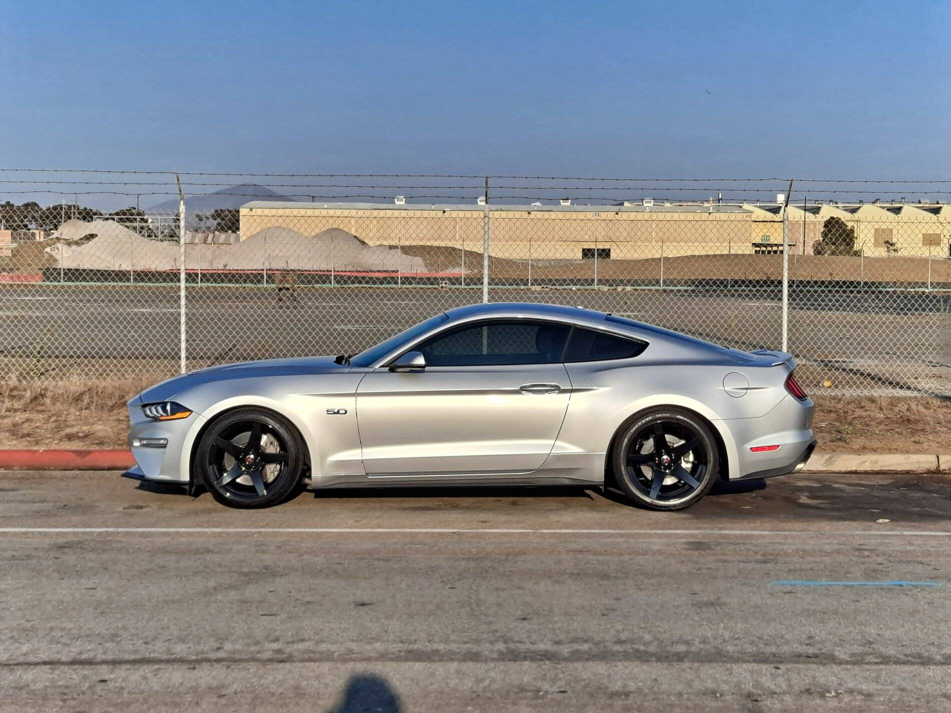 AI-generated view of a 2019 Ford Mustang GT with Project 6GR N/A wheels