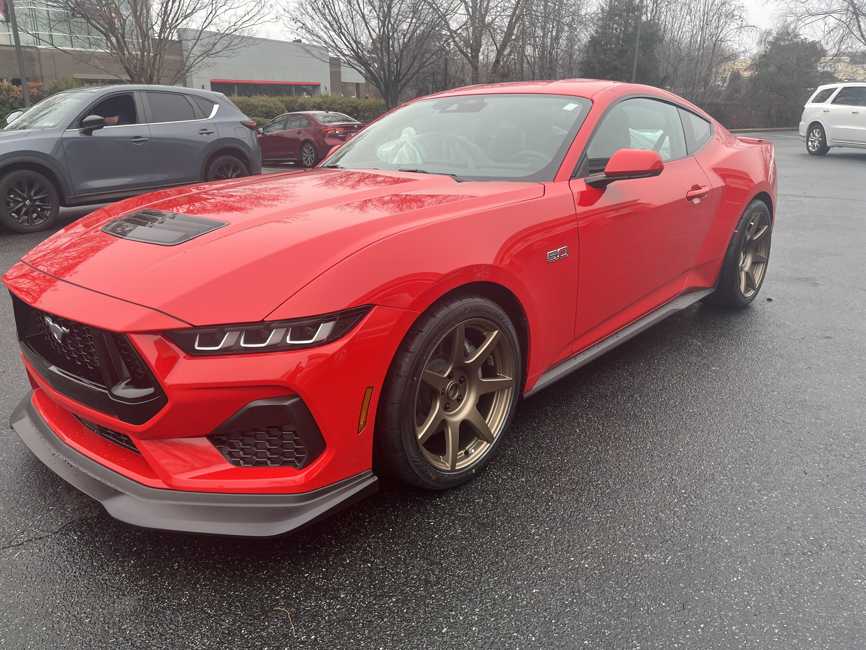 AI-generated view of a 2024 Ford Mustang GT 301A with SVE R350 wheels