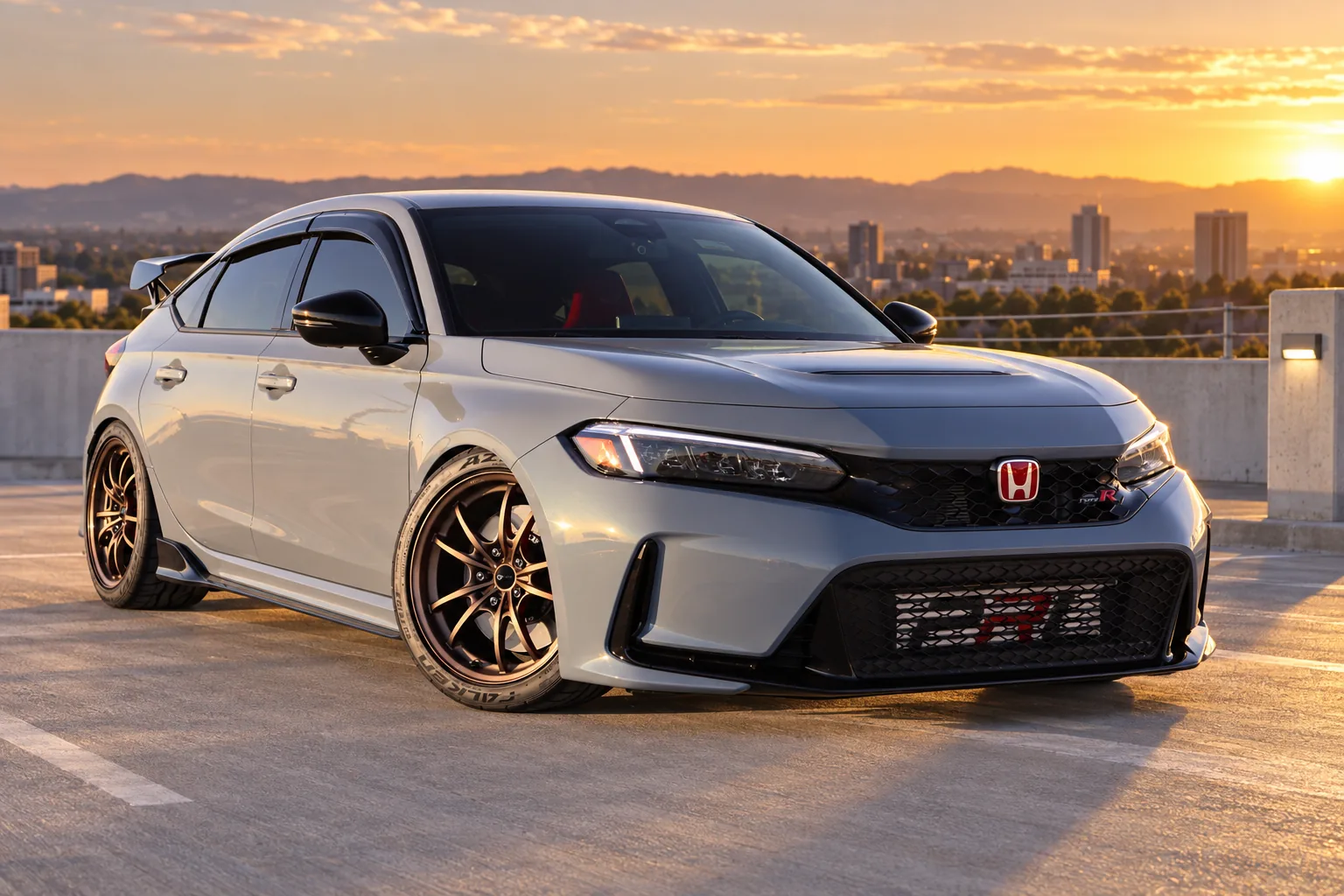 AI-generated view of a 2023 Honda Civic Type R with Mugen MF10 wheels