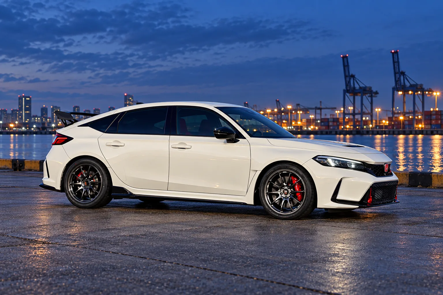 AI-generated view of a 2023 Honda Civic Type R with TWS Motorsport RS317 wheels