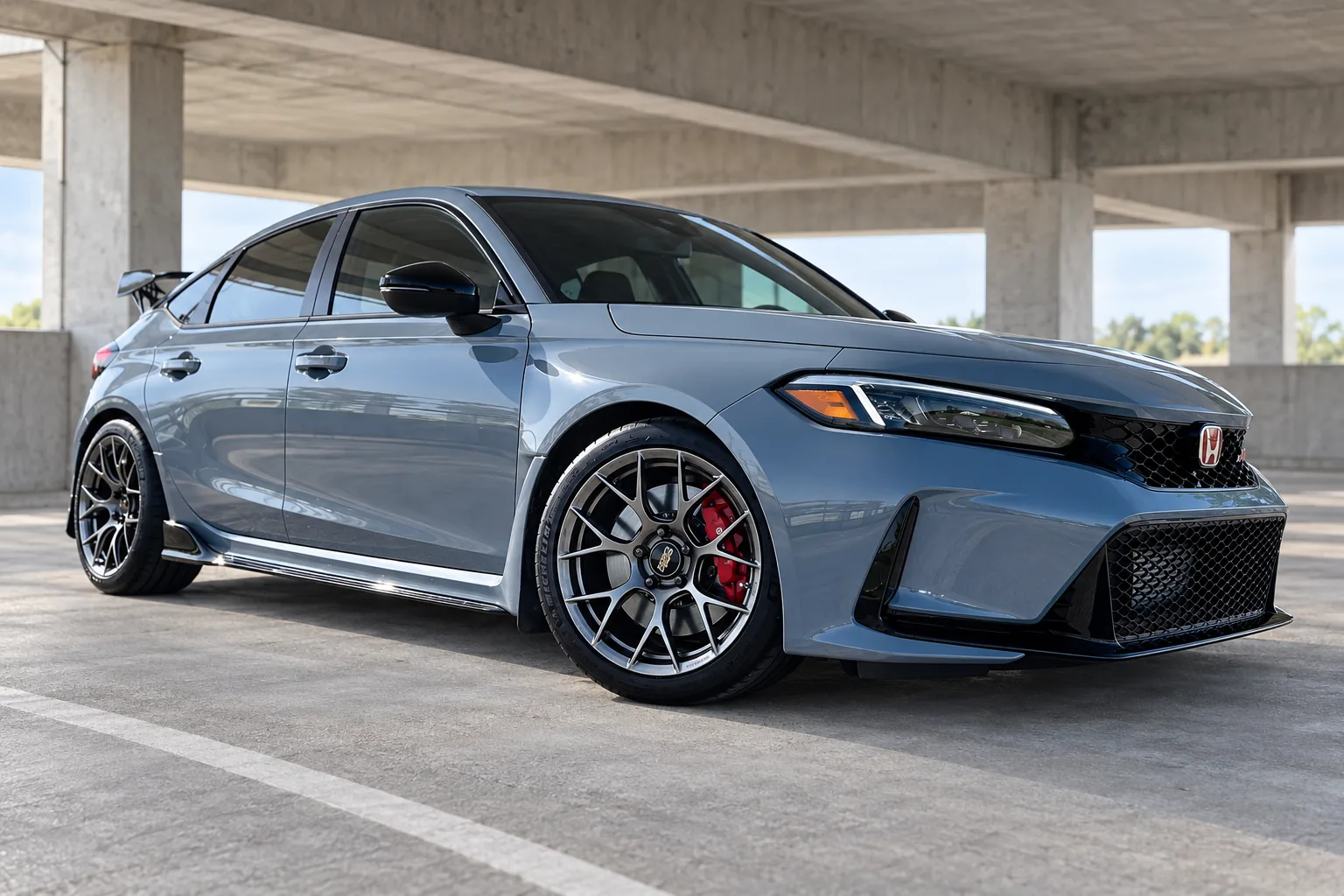 AI-generated view of a 2024 Honda Civic Type R with BBS RE-V7 wheels