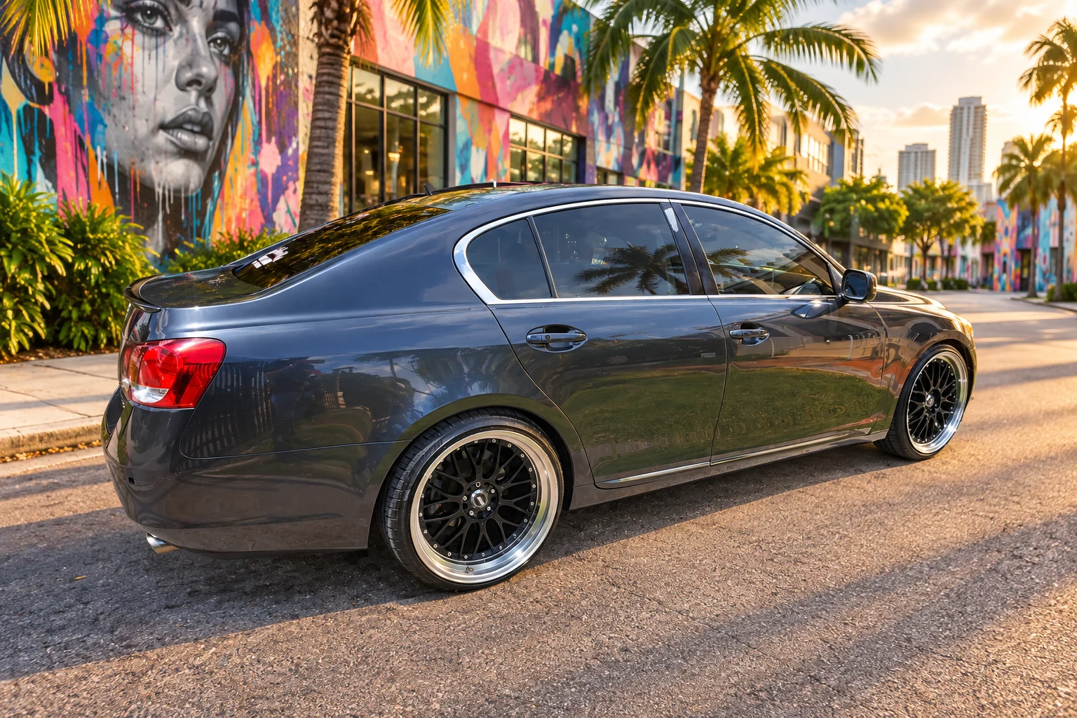 AI-generated view of a 2006 Lexus GS300 AWD with XXR 521 wheels