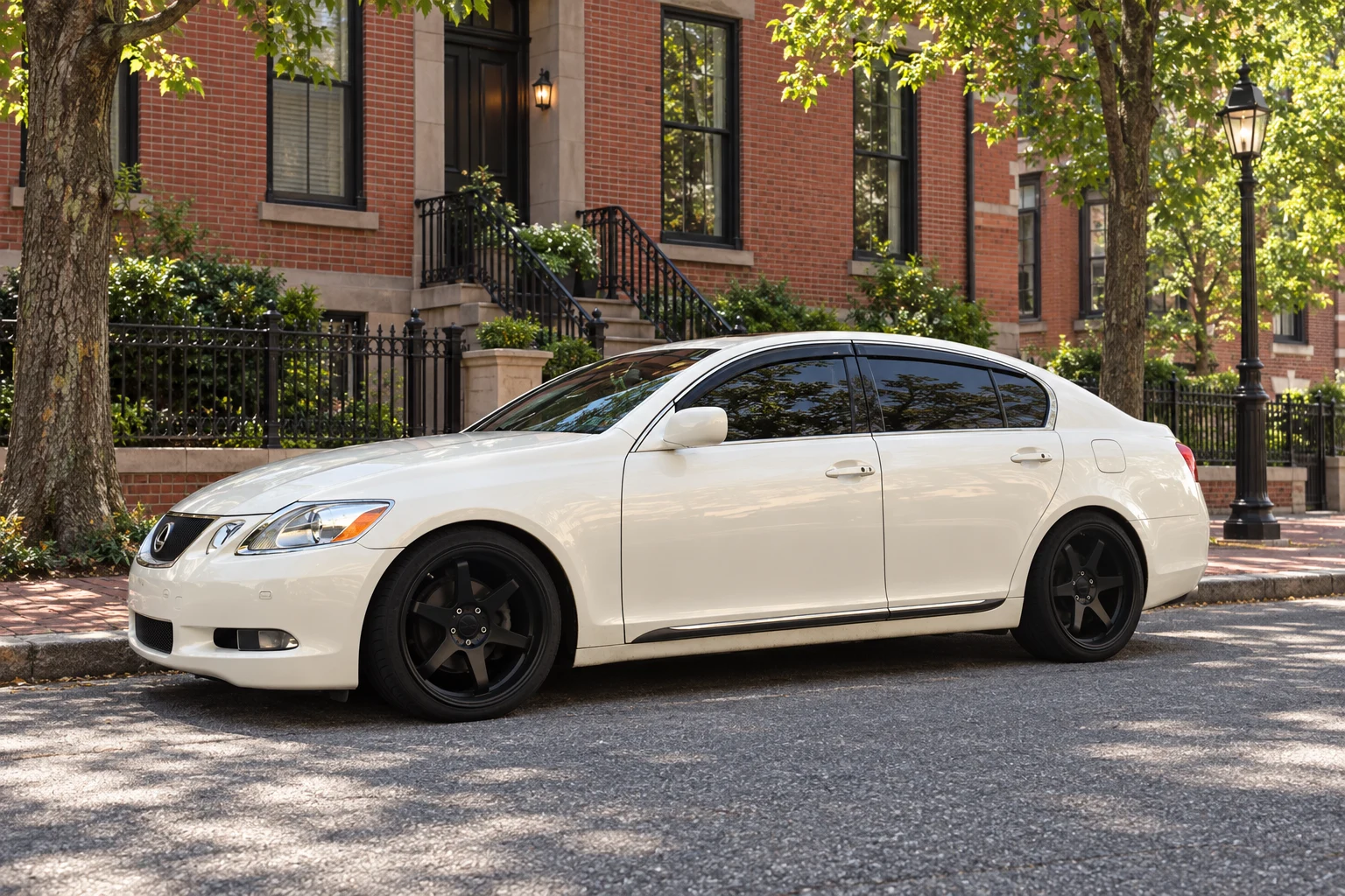AI-generated view of a 2006 Lexus GS300 with Varrstoen ES2 wheels