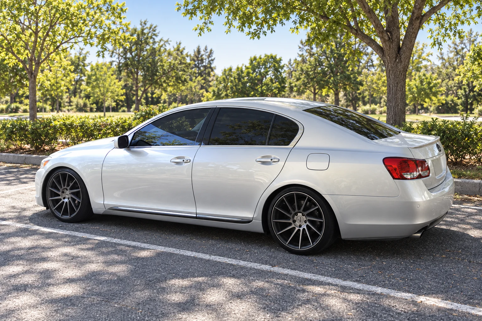 AI-generated view of a 2006 Lexus GS300 with Niche Surge wheels