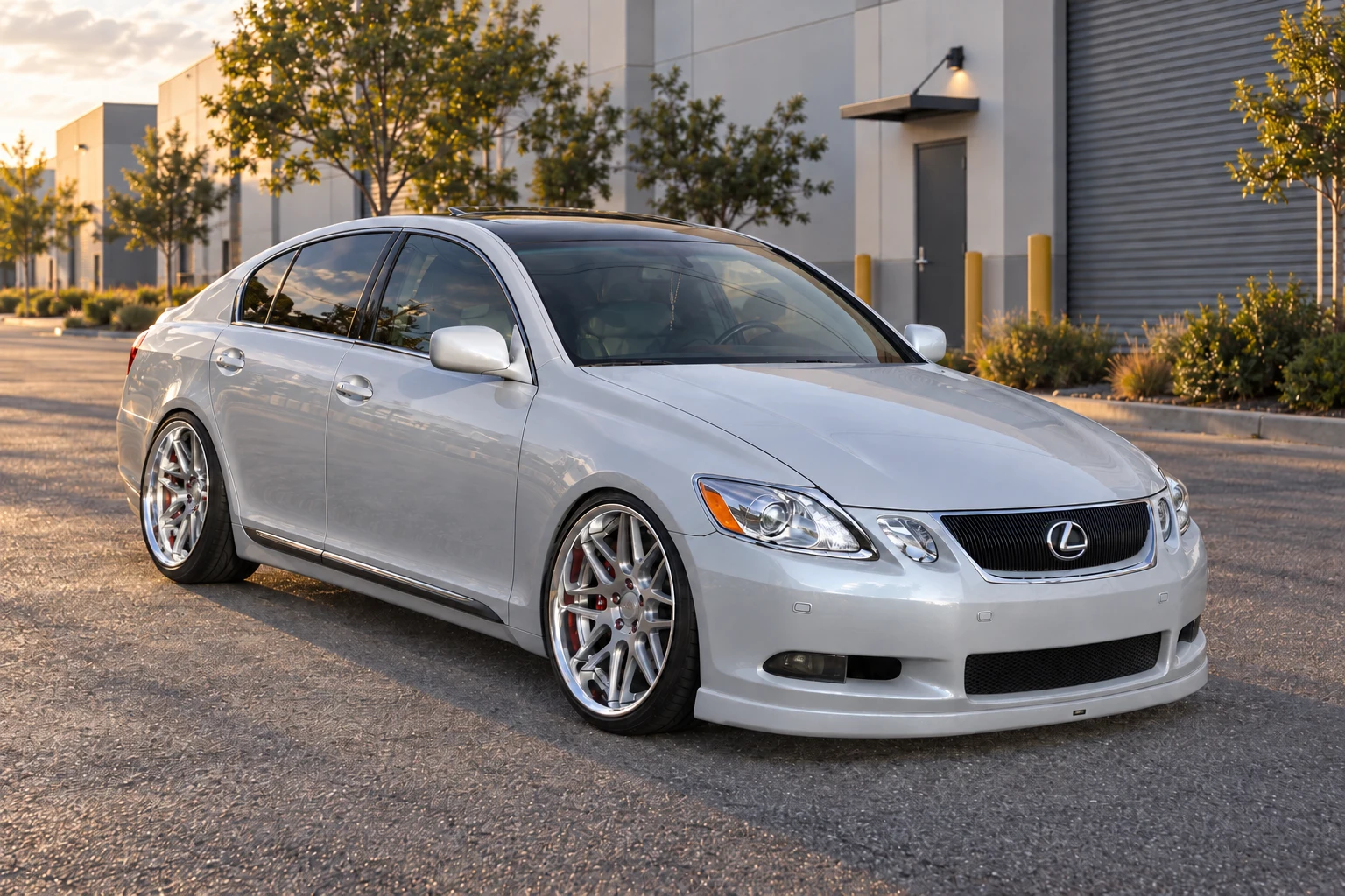 AI-generated view of a 2006 Lexus GS300 with Work Gnosis CV202 wheels