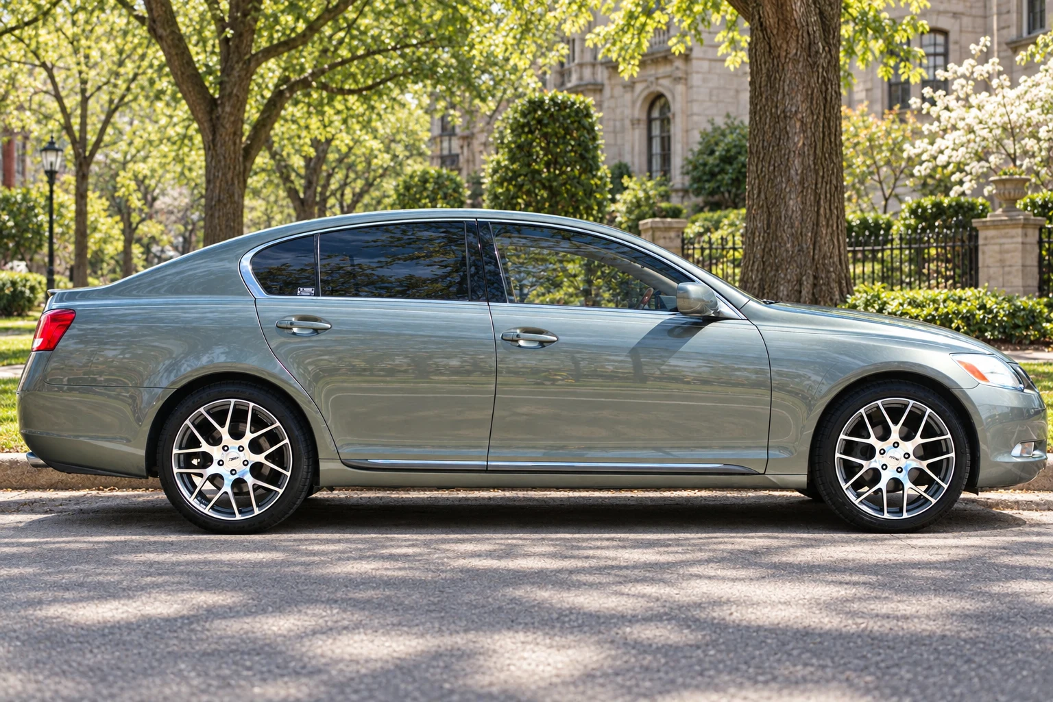 AI-generated view of a 2006 Lexus GS300 with TSW Nurburgring wheels
