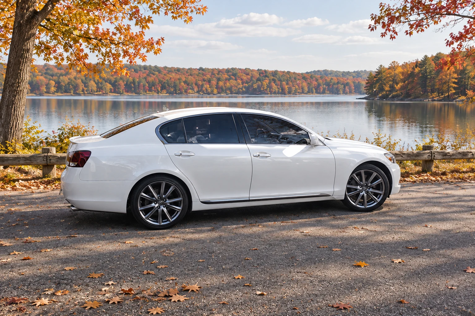AI-generated view of a 2006 Lexus GS430 with Lexus 2013+ GS F Sport OEM wheels