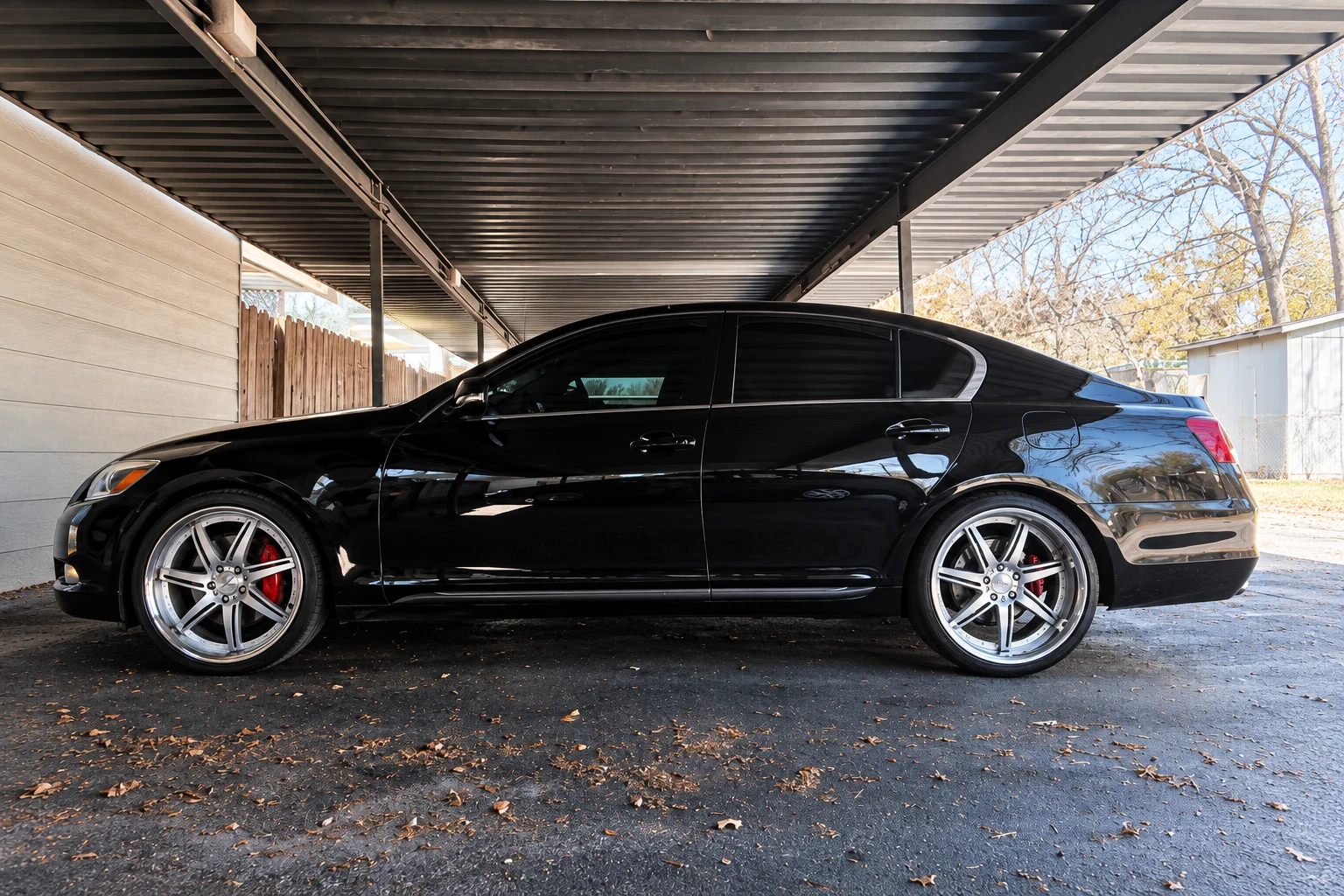 AI-generated view of a 2008 Lexus GS350 with Vossen VVS-086 wheels