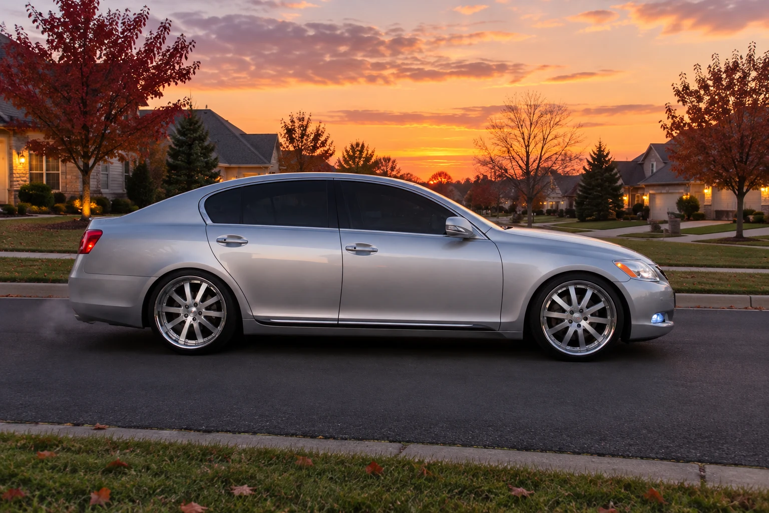 AI-generated view of a 2009 Lexus GS350 with Vossen N/A wheels