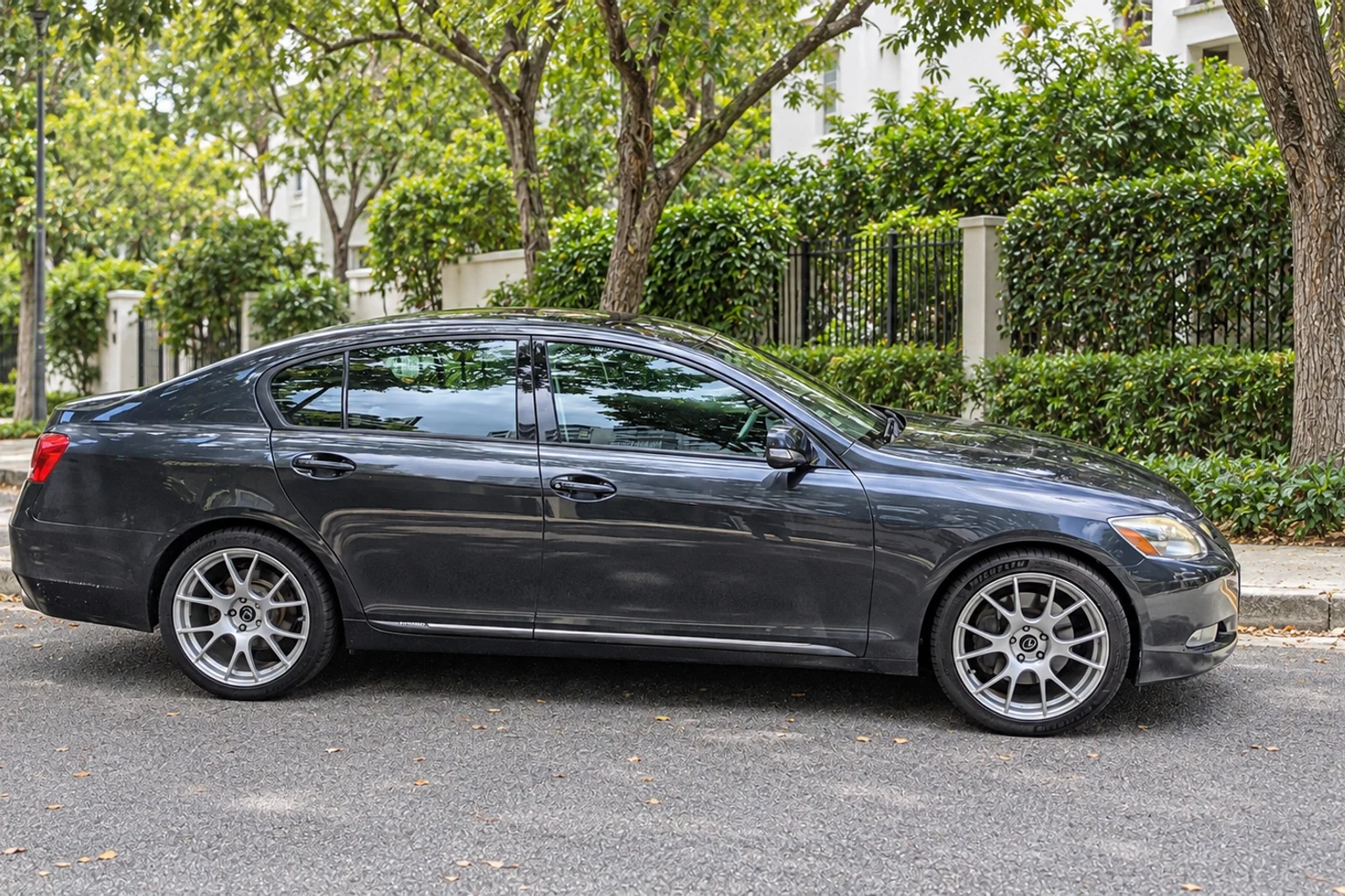 AI-generated view of a 2010 Lexus GS450h with WedsSport SA-67 wheels