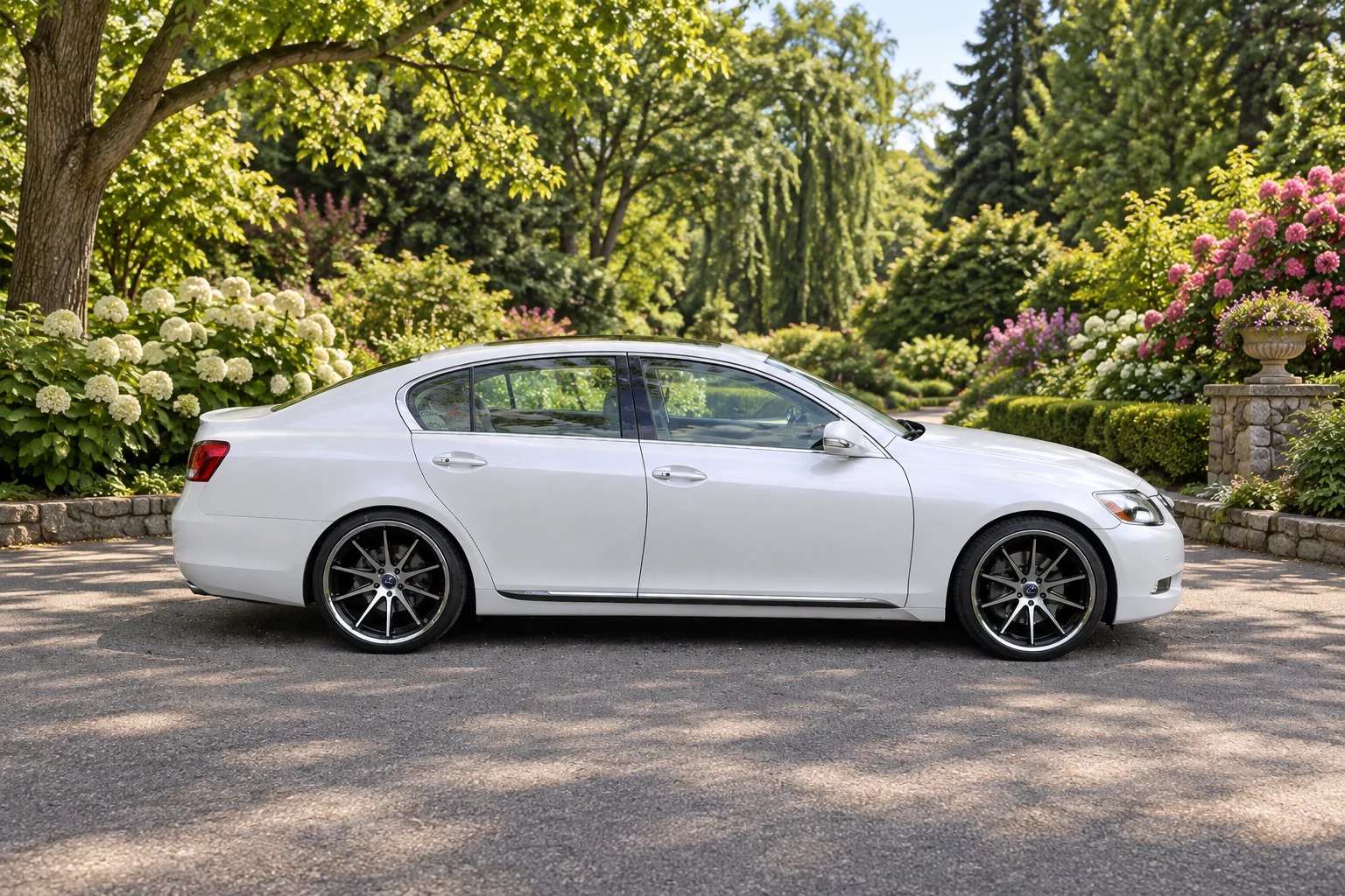 AI-generated view of a 2010 Lexus GS450h with Rohana RC10 wheels