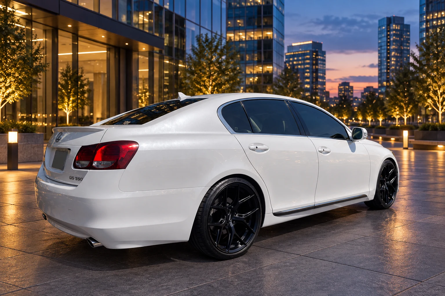 AI-generated view of a 2011 Lexus GS350 RWD with Vossen HF-5 wheels