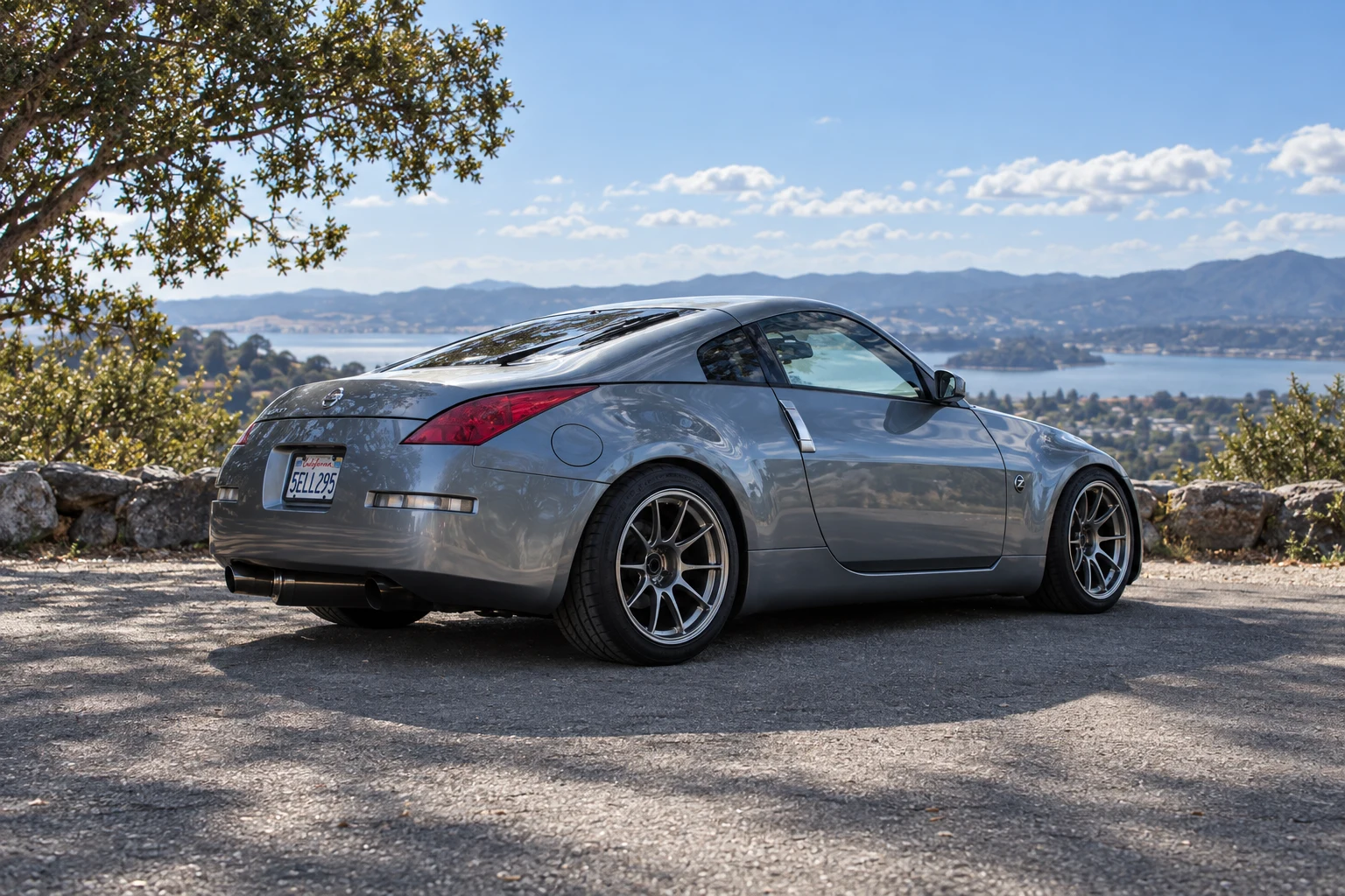 AI-generated view of a 2004 Nissan 350Z Base with WedsSport TC105N wheels