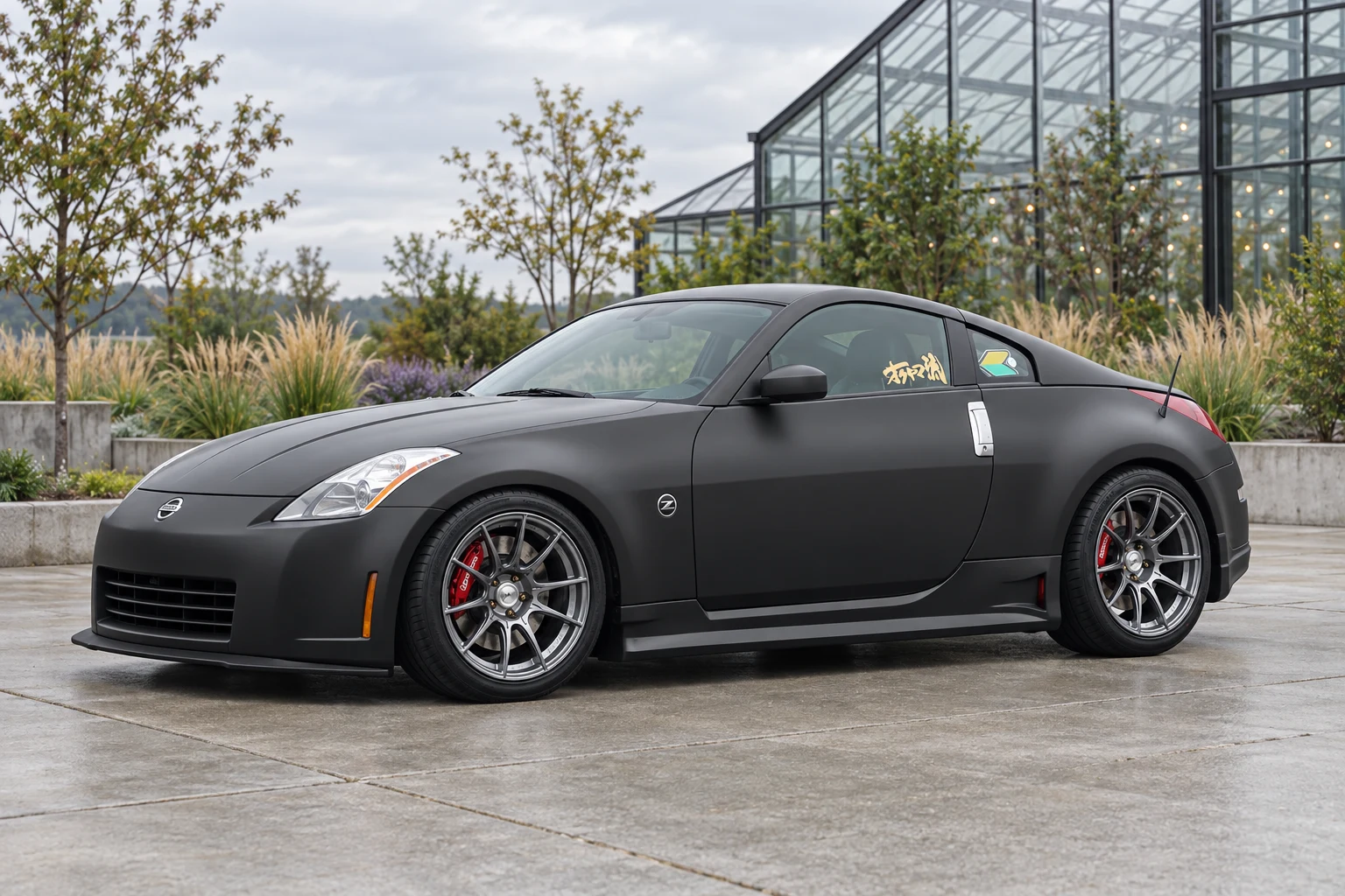 AI-generated view of a 2004 Nissan 350Z Enthusiast with SSR GTX01 wheels