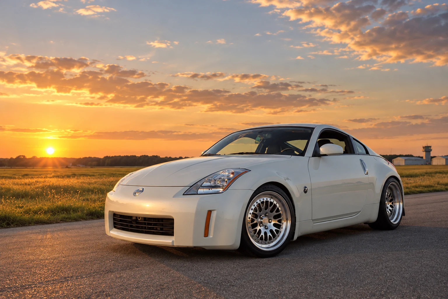 AI-generated view of a 2004 Nissan 350Z with CCW Classic wheels