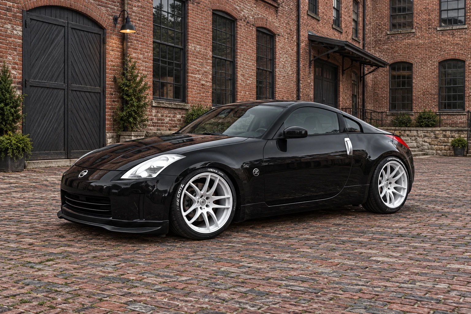 AI-generated view of a 2008 Nissan 350Z Touring with Vordoven Forme 9 wheels